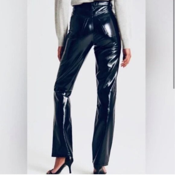 Abercrombie & Fitch The 90s Straight Ultra High Rise Faux Leather Pants - Picture 4 of 11